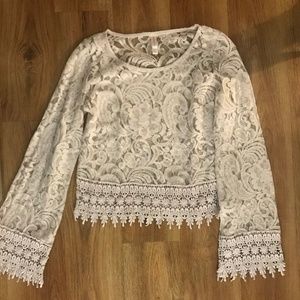 Long-sleeved lace top